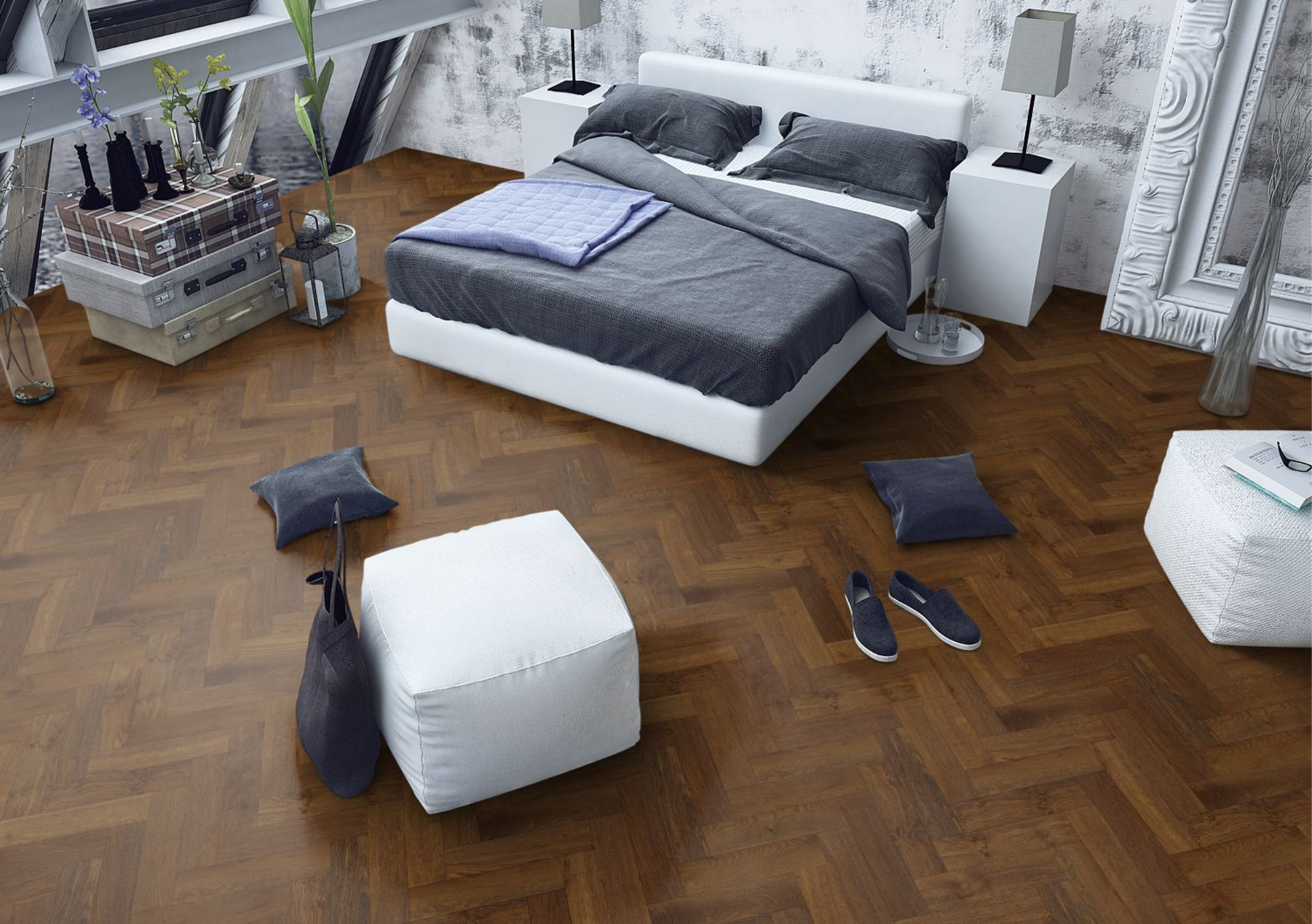 Lignum Strata Fifteen Double Smoked Oak Herringbone 90 - Image 2