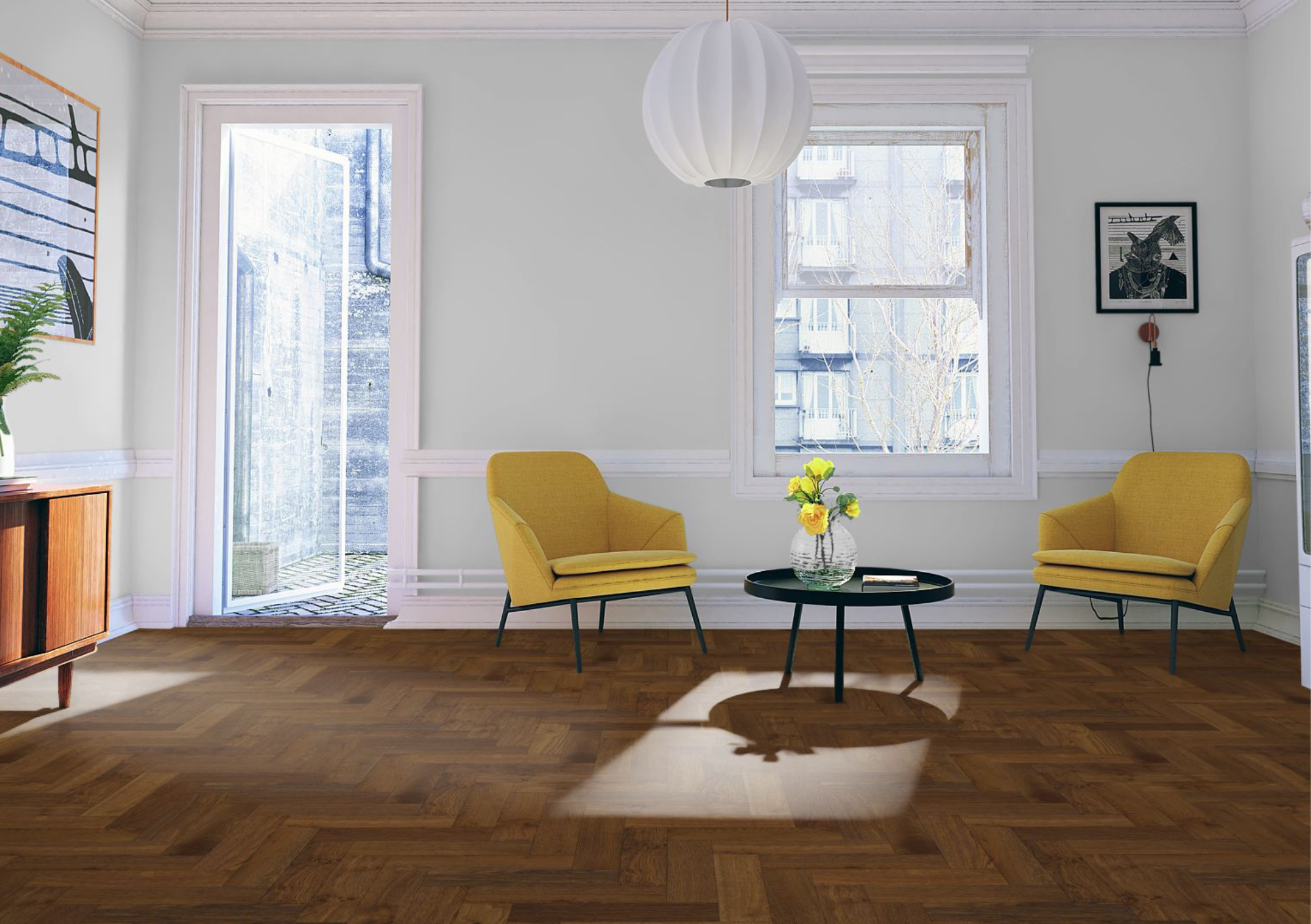 Lignum Strata Fifteen Double Smoked Oak Herringbone 90 - Image 3