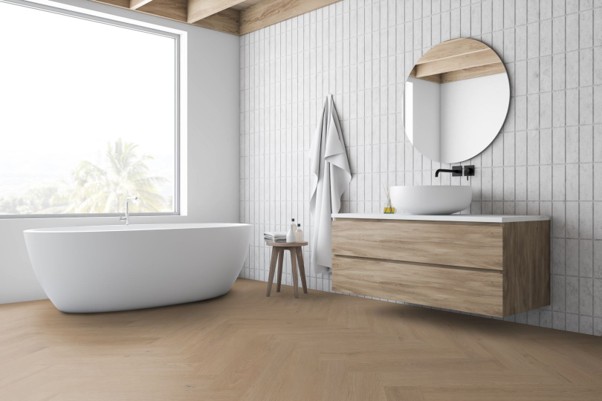 Lignum Core Sahara Oak Herringbone LVT Dryback 2.5mm stickdown Luxury Vinyl Tile - Image 2