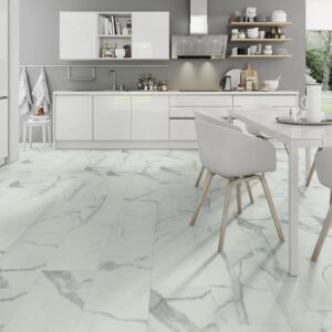 Carrara White Marble Matt LVT 2.5mm stick down